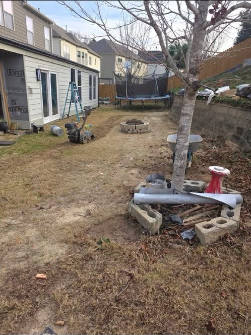 Backyard — before | S & J Synthetic Turf