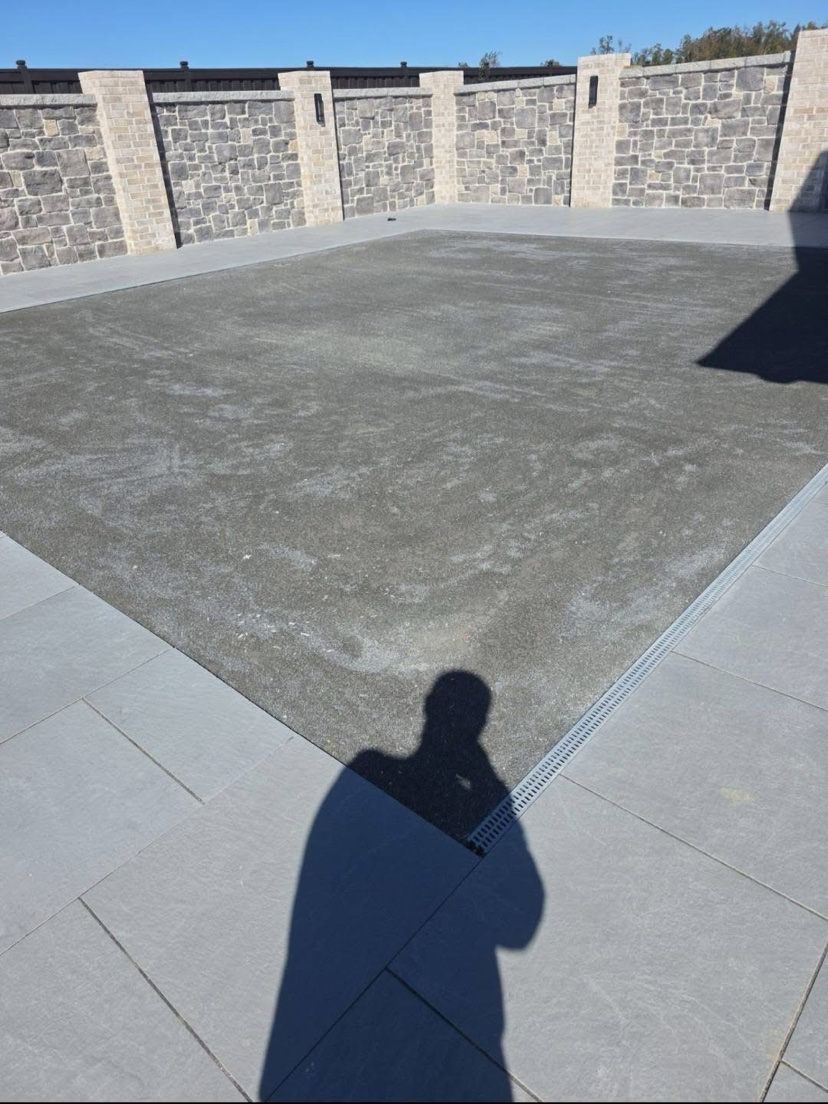 Stone patio — before | S & J Synthetic Turf