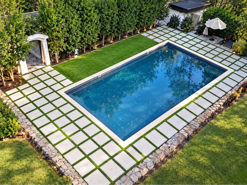 Pool pavers & turf | S & J Synthetic Turf