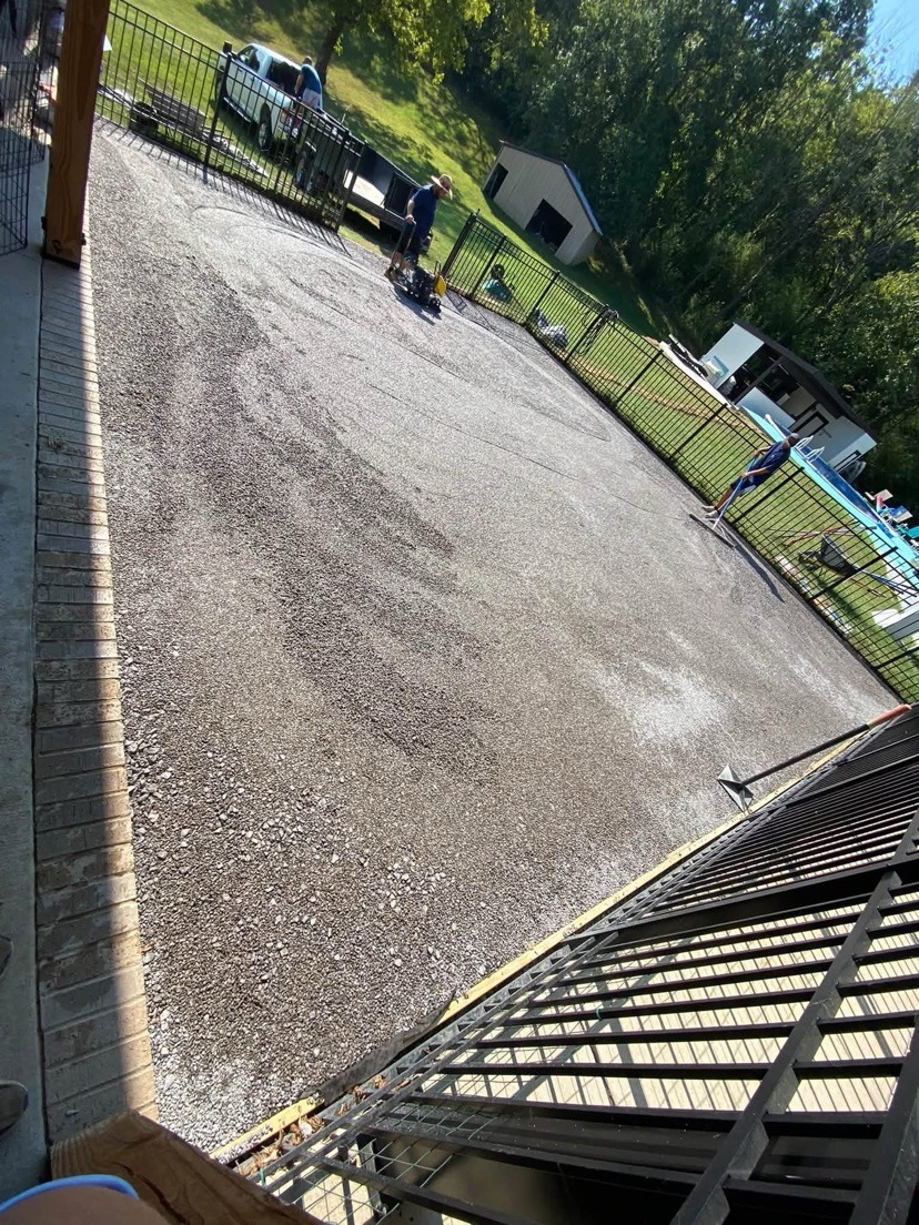 Fenced yard base work — during | S & J Synthetic Turf