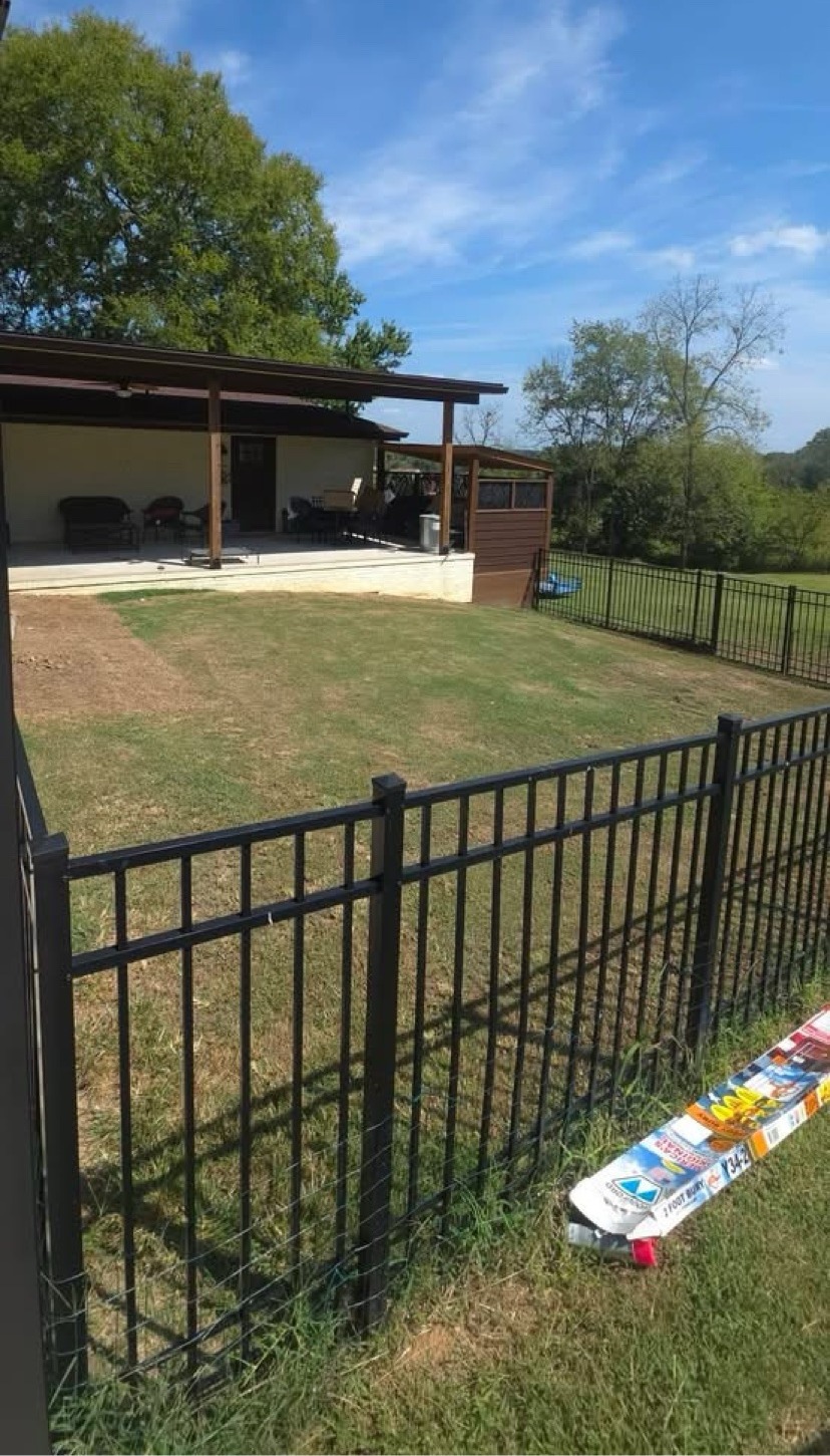 Fenced yard — before | S & J Synthetic Turf