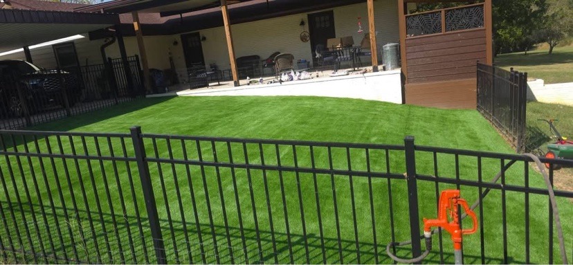 Fenced yard, front — after | S & J Synthetic Turf